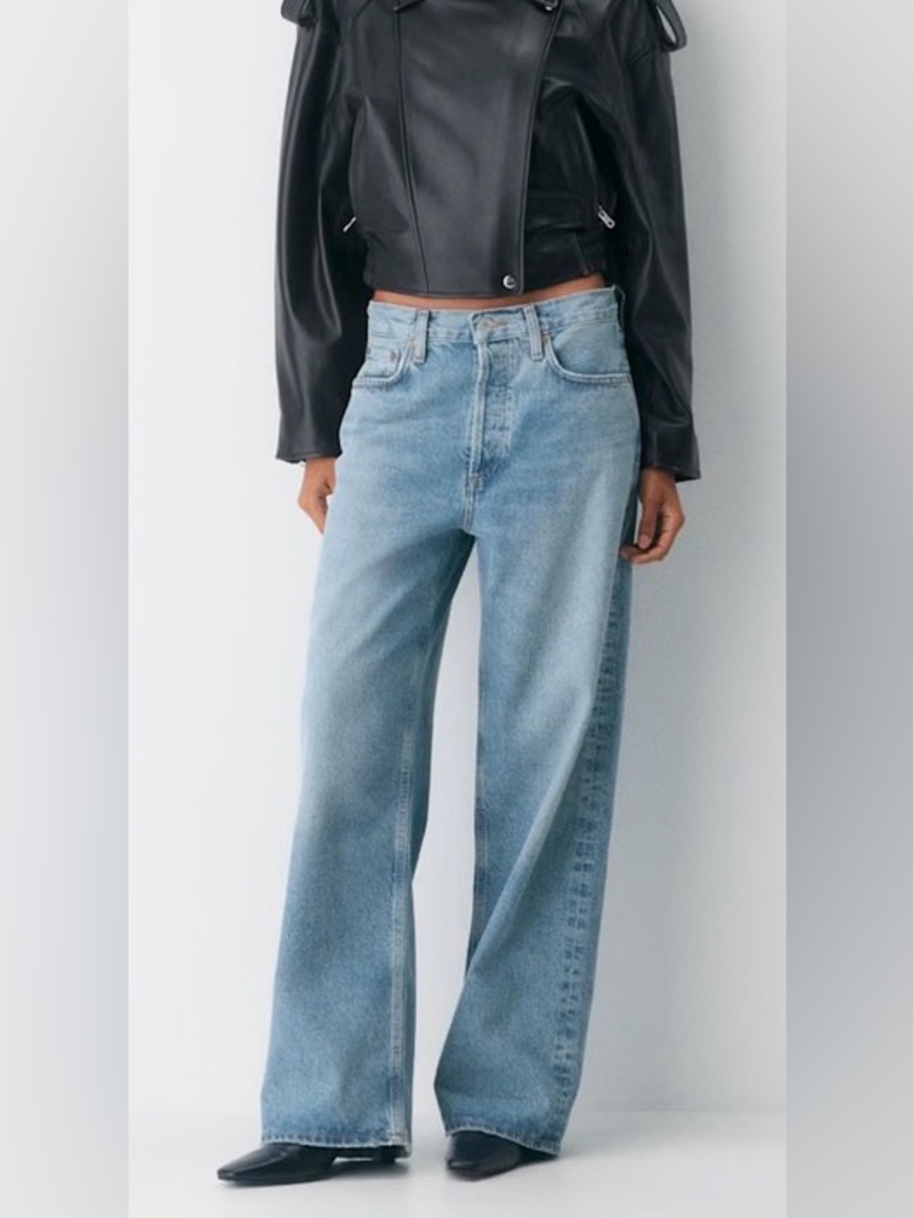 AGOLDE Low-Slung Baggy Jeans in Libertine — Size 26